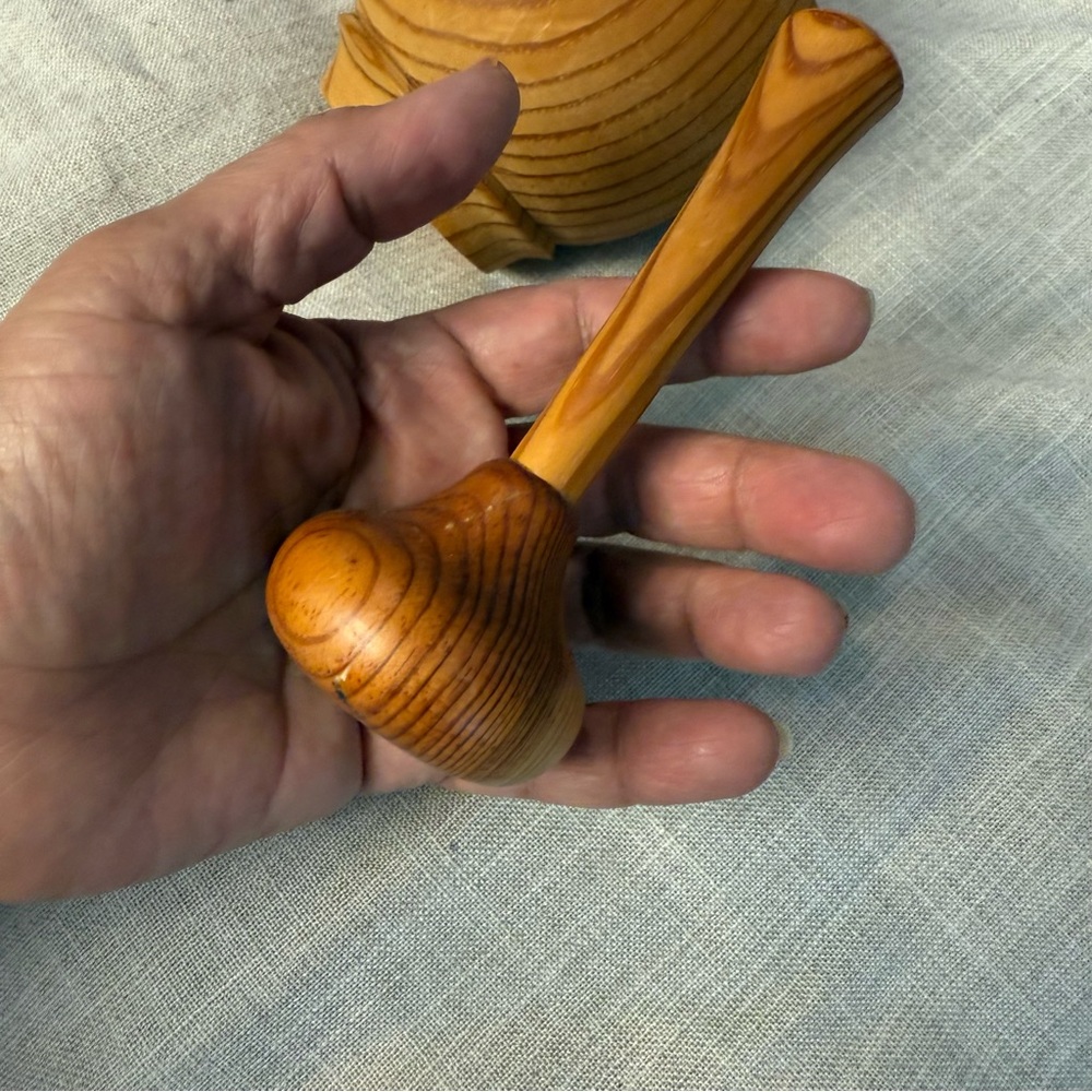 Brown Wooden Mortar and Pestle, Portugal - Picture 6 of 7